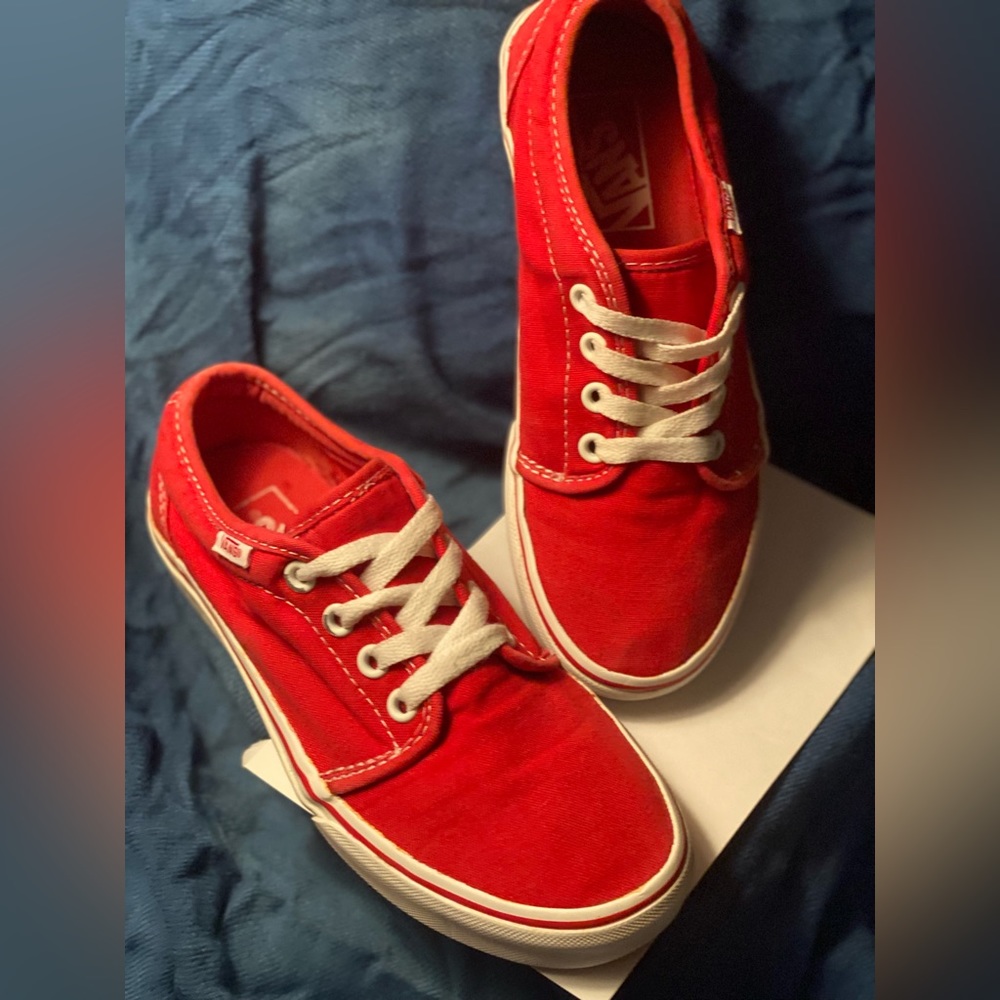Vans | Classic Red and White Lace Up Skate Shoes | Women's 5.5
